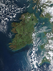 Echtfarben-Satellitenbild von Irland