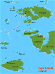 Raja-Ampat-Inseln mit Misool im Südwesten