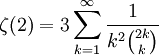 \zeta(2) = 3\sum_{k=1}^{\infty}\frac1{k^2\binom{2k}{k}}