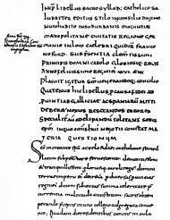 Urkundliche Erwähnung Frankfurts als Franconofurd in einem Dokument Karls des Großen aus dem Jahr 794