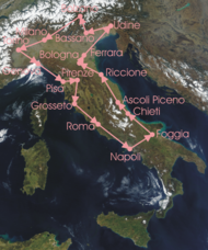 Streckenverlauf des Giro d’Italia 1933