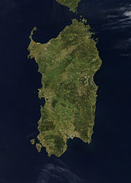 NASA-Satellitenbild Sardiniens