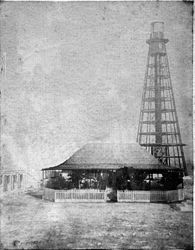 Der alte Leuchtturm und das Haus des Minenintendanten, um 1880