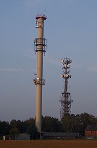 Sendeanlagen auf dem Melchenberg,rechts der Funkturm Groß Reken Melchenberg