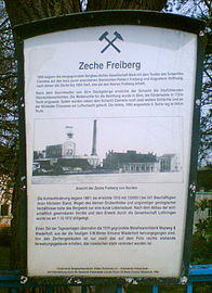 Bergbauhistorische Informationstafel zur Zeche Freiberg