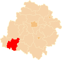 Karte des Powiat Wieluński