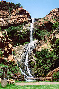Wasserfall in den Witwatersrand National Botanical Gardens