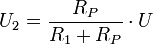 U_2 = \frac{R_P}{R_1 + R_P} \cdot U