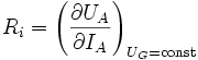 R_i = \left( \frac{\partial U_A}{\partial I_A} \right)_{U_G=\rm{const}}