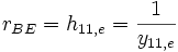 r_{BE} = h_{11,e} = \frac{1}{y_{11,e}}