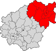 Lage des Arrondissement Ussel im Département Corrèze