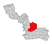 Lage des Arrondissement Valenciennes im Département Nord