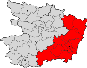 Lage des Arrondissement Saumur im Département Maine-et-Loire
