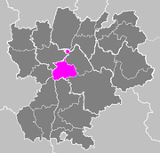 Lage des Arrondissement Vienne im Département Isère