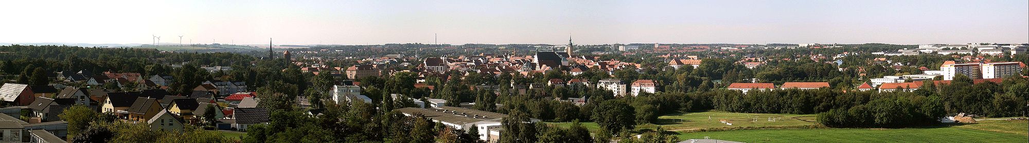 Panoramabild von Freiberg mit Blickrichtung von Südwest bis Nord