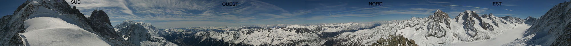 360°-Panorama von der Aiguille des Grands Montets
