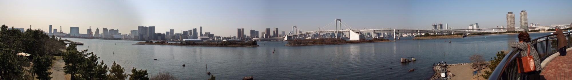 Panoramaansicht von Odaiba aus