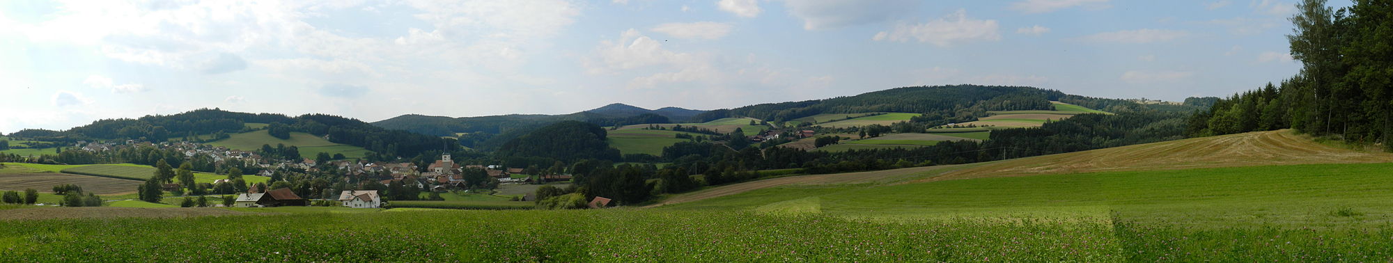 Panoramaansicht von Pertolzhofen im Murachtal, Zankendorf (Bildmitte) (2011)