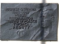 2007-06-27 Juliusz Osterwa - tablica upamiętniająca w Warszawie.jpg