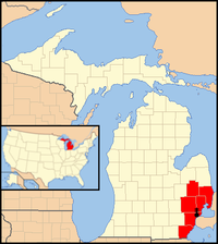 Karte Erzbistum Detroit