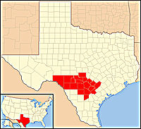 Karte Erzbistum San Antonio