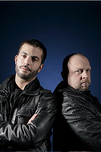 Gölä (rechts) mit Rapper Bligg