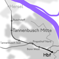 Karte der Rheinuferbahn