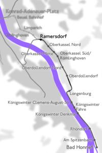 Karte der Siebengebirgsbahn