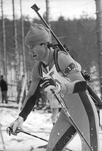 Frank Ullrich zum Auftakt der DDR-Biathlon-Meisterschaften in Zinnwald (1982)