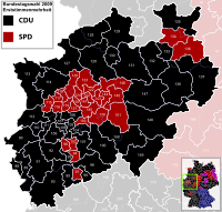 Bundestag Wahlkreise 2009 Erststimmenmehrheit Nordrhein-Westfalen.svg
