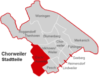 Lage von Esch/Auweiler im Stadtbezirk Chorweiler