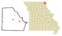 Clark County Missouri Incorporated and Unincorporated areas Wayland Highlighted.svg