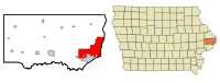 Clinton County Iowa Incorporated and Unincorporated areas Clinton Highlighted.svg