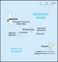 Karte der Komoren