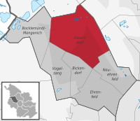 Lage von Ossendorf im Stadtbezirk Ehrenfeld
