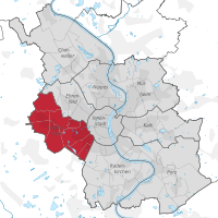 Abgrenzung des Stadtbezirks Lindenthal in Köln
