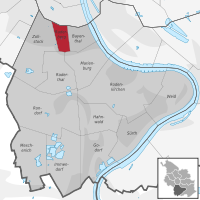 Lage des Stadtteils Raderberg im Stadtbezirk 2