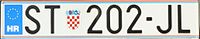 Croatian License plate with unofficial euro sticker.JPG