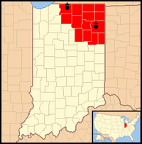 Karte Bistum Fort Wayne-South Bend