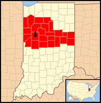 Karte Bistum Lafayette in Indiana