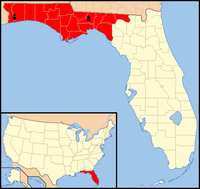 Karte Bistum Pensacola-Tallahassee