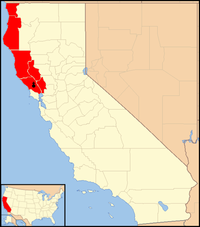 Karte Bistum Santa Rosa in California