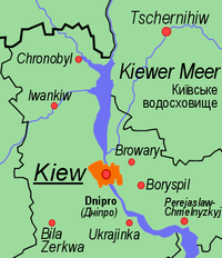 Lageplan des Kiewer Meeres (Stausee)