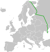 Verlauf der Europastraße 105