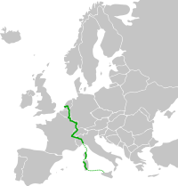 Verlauf der Europastraße 25