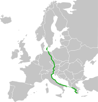 Verlauf der Europastraße 55
