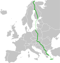 Verlauf der Europastraße 75