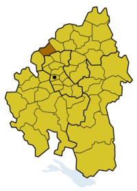 Lage des Kirchenbezirks Brackenheim innerhalb der Evang. Landeskirche in Württemberg