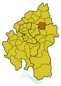 Lage des Kirchenbezirks Gaildorf innerhalb der Evang. Landeskirche in Württemberg