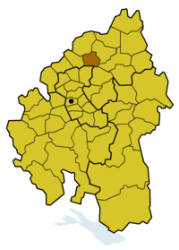 Lage des Kirchenbezirks Weinsberg innerhalb der Evang. Landeskirche in Württemberg